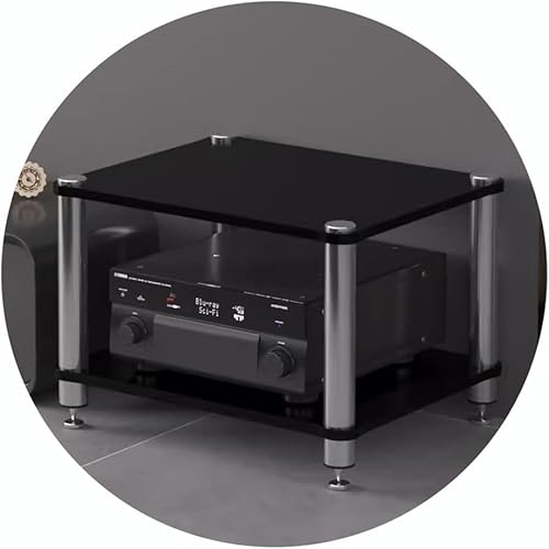 Scaffale AV HiFi - Supporto TV a livelli per amplificatori e supporti multimediali armadio per apparecchiature e giradischi 60 x 48 x 40 cm 2 nero