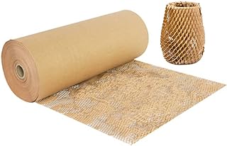 15"x128' Honeycomb Packing Paper, Honeycomb Cushioning Wrap Roll Eco Friendly Recyclable Cushioning Packing Material, Packaging Paper Cushion Wrap for Gift Packing, Shipping, and Packing Moving Breakables