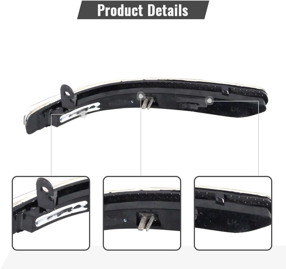Left Driver Side Mirror lights Mirror Turn Signal Lights Lamps Fit for 2011 2012 2013 2014 Ford Edge, Led, Black & Clear Lens