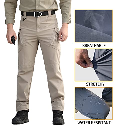 Refire Gear Urban Ops Military Tactical Pants For Men Summer Thin Outdoor Sport Hiking Camping Mountain Airsoft Trousers Khaki, 32W X 30L #TOP3