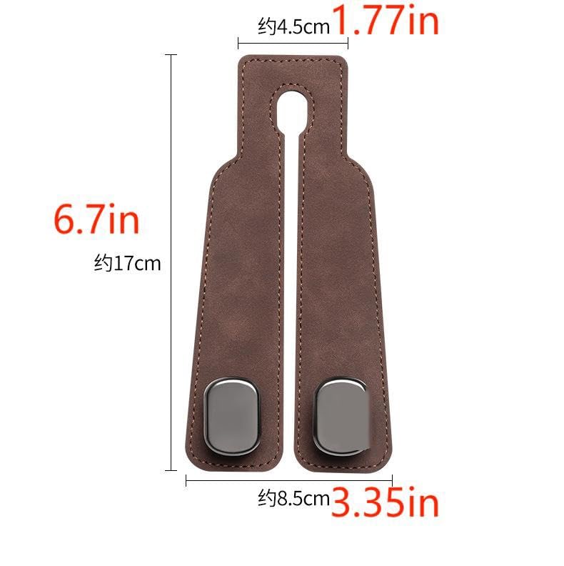 JRJRN 2Pezzi Doppio Gancio Schienale Sedile Auto Universale, Gancio Multifunzionale Auto in Pelle 2 in 1 Resistente, Ganci Borse Poggiatesta Riutilizzabile per Borse Cappotti Ombrelli