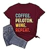 Coffee-Wine-Repeat-T-Shirt-Women-Letter-Print-Tee-Shirt-Drinking-Alcohol-Shirt-Wine-Lovers-Shirt-Tops Coffee Shirts for Women Graphic Tees Shirt Coffee Letter Print Shirt Tops Funny Saying (Wine Red, Medium)