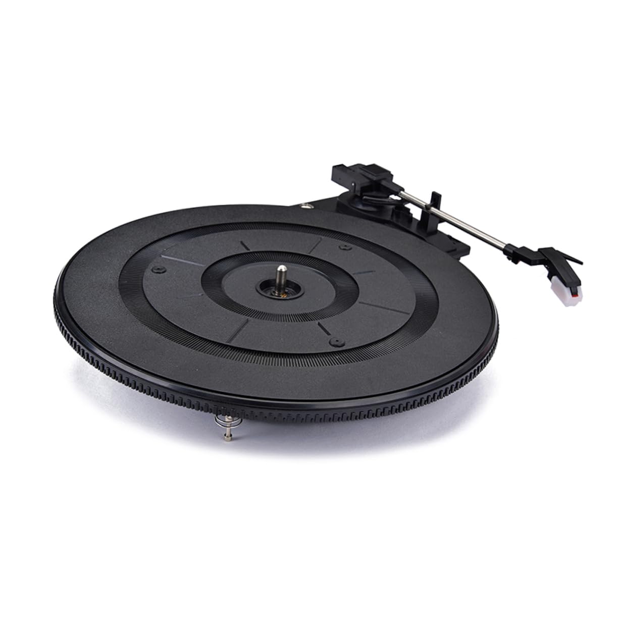 Platine Vinyle Vintage 28cm Noire Ambiance Noël, Préampli Intégré