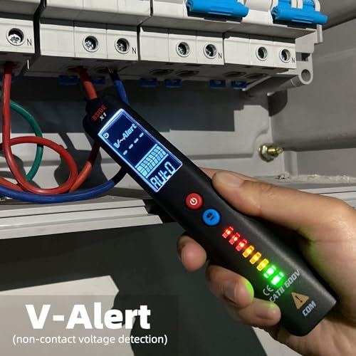 Image of BSIDE Voltage Tester EBTN LCD Non-contact Voltage Detector Pen, 3-Line Display with 8 LED Indicator, Dual Range Adjustable Sensitivity AC Power Sensor
