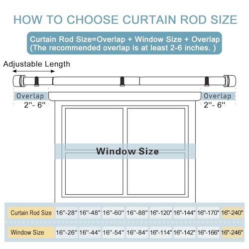 Image of Byondeth Curtain Rods for Windows 16 to 240 Inches Adjustable Length 1 Inch Diameter Window Curtain Rod with Aluminium Finials, Flash Gold