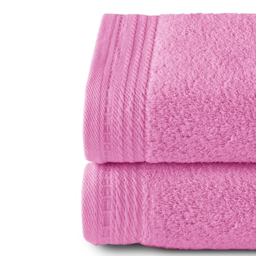 Top Towel - Premium - Große Badetücher - Badetücher - 2 Handtücher - 50 x 100 cm - 100 % Baumwolle - 600 Gramm - Malve – Ansicht 2