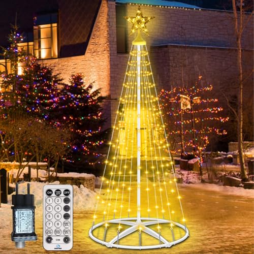 HELESIN LED Weihnachtsbaum Aussen（Warm）, 202 LED Weihnachtsbaum...