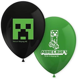 Minecraft Lot de 8 globos decorativos para cumpleaños infantil y fiesta temática - Circunferencia de 85 cm - Globos Disney - Decoración de fiesta temática