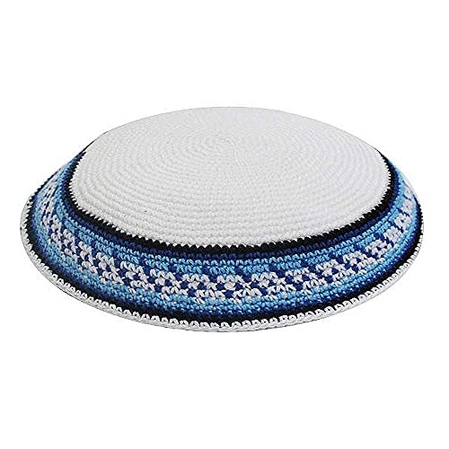 Image of Zion Judaica Quality Knit Kippahs Bulk Packs Knitted Kippot and Single Hand-Knit Kippas Kipa Clips Included