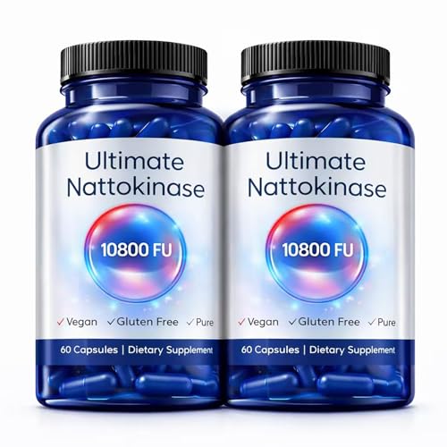 GizmoBox Ultimate Nattokinase 10800 fu Nattokinase Supplement Healthy Circulation & Daily Wellness Support Vegan Gluten Free 60 Vegetarian Capsules Non-GMO (2)