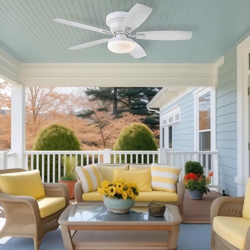 Westinghouse Lighting Contempra Indoor/Outdoor Ceiling Fan, LED Light Fixture with Opal Frosted Glass, Remote Control, 52 Inch, Matte White Finish by Westinghouse - Used condition - Image 2