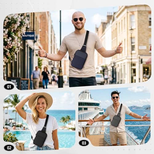 Tibroni Crossbody Bag Sling Bag Anti Theft for Men Women RFID Blocking, Small Shoulder Chest Bags with Zipper Lock grey by Tibroni - Used condition - Image 7