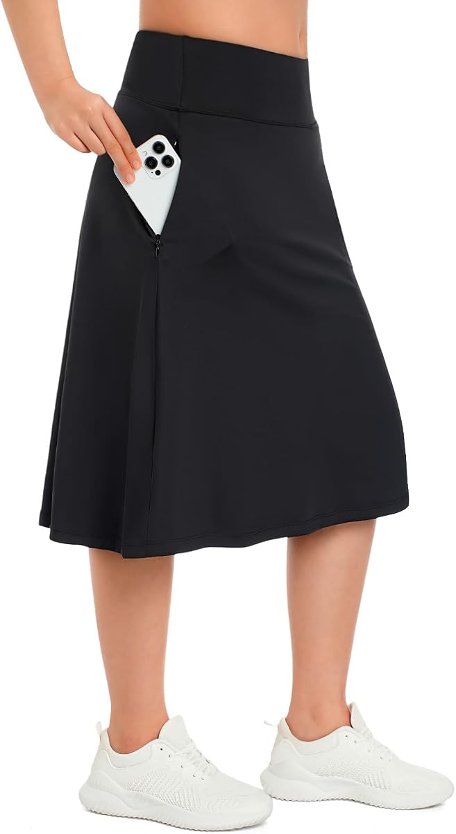 ANIVIVO 26" Long Skorts for Women with Pockets Knee Length Skirt