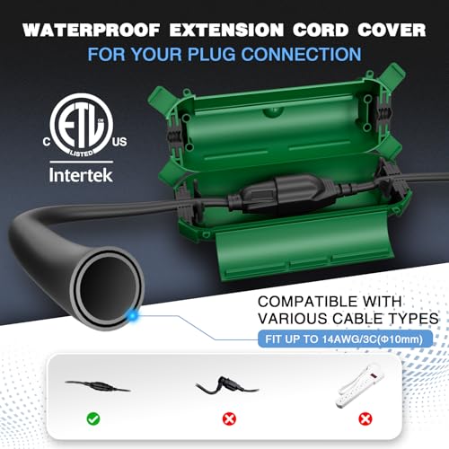 Image of [9 Pack] Flemoon Outdoor Extension Cord Safety Cover with Waterproof Seal