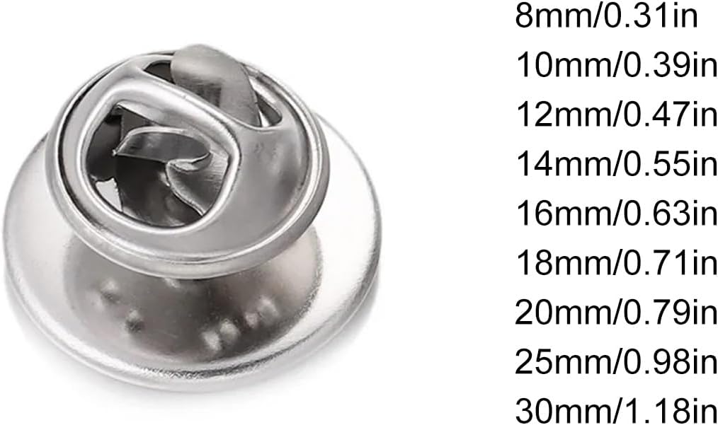 of 5 Stainless Steel Pin Backs for Lapel Pins Brooch Base, 14mm image 3