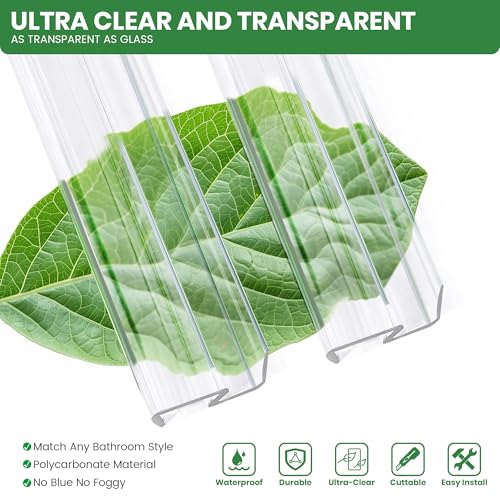 Bathroom Shower Glass Door Bottom Seal Strips, Length 36 Inch 2PCS Transparent PVC Door Bottom Seall Strips for 1/4" (6MM) Thick Framless Glass Panel by Cozy Invano - Image 4