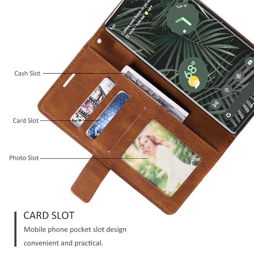 Étui portefeuille Google Pixel 9 Pro XL vert en cuir avec sangle - 2