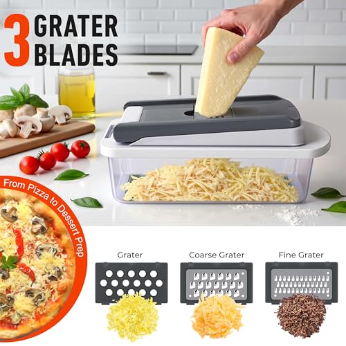 Mueller The Real Original Pro Chopper since 2013 Vegetable Chopper Mandoline Slicer, 8 Blade Food Veggie Chopper Onion Vegetable Cutter with Container, Kitchen Gadgets & Essentials, (10 in 1)