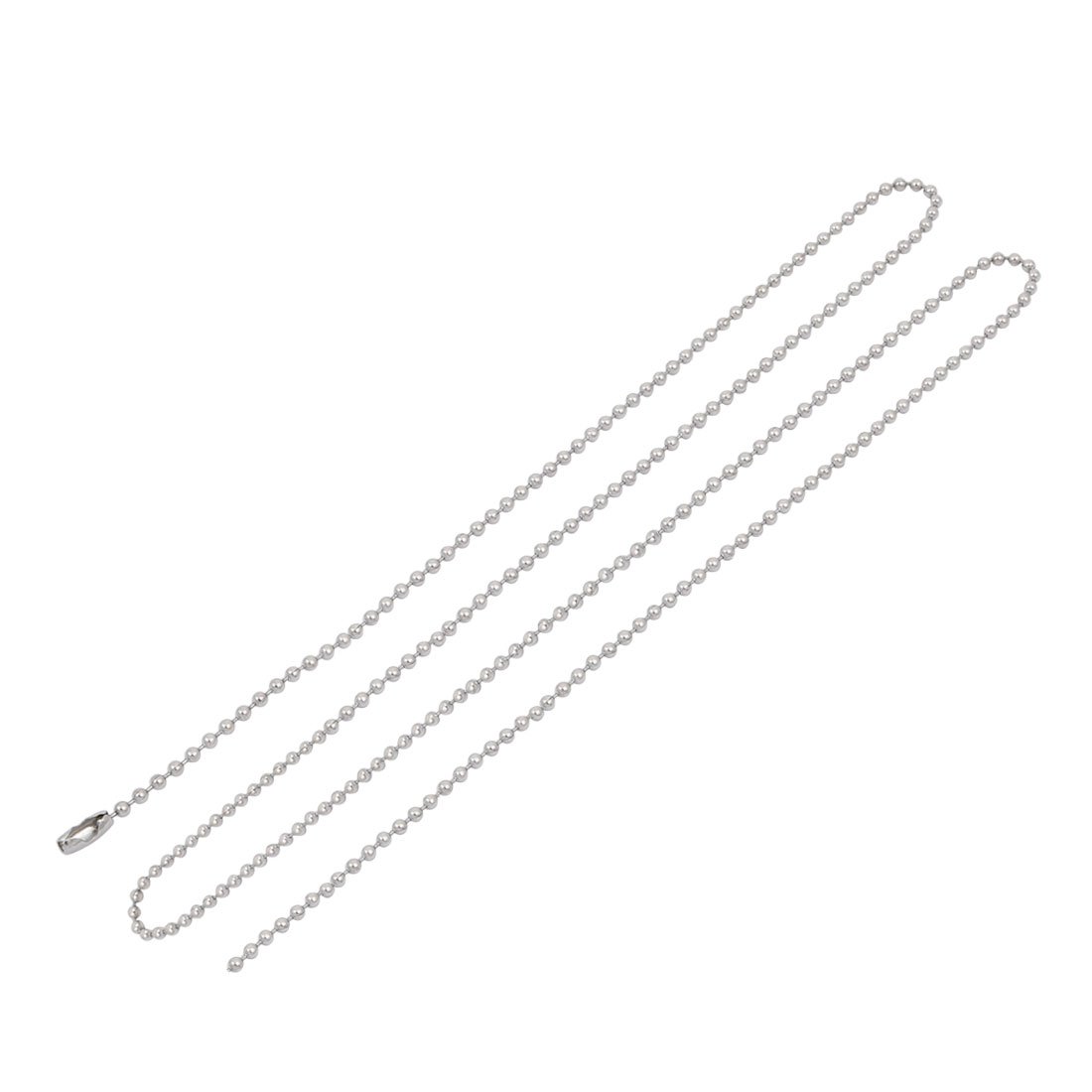 Aexit 2.4mm Diameter Lighting fixtures and controls Stainless Steel Beaded Ball Pitch Chain Keychain Silver Tone 90cm Length