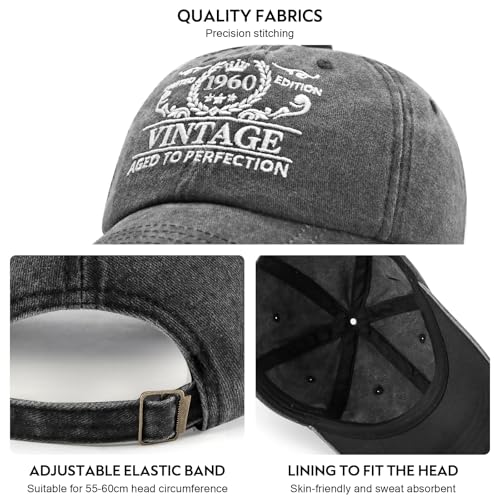 Image of 65th Birthday Gifts for Men Women, Happy 65th Birthday Decorations 1962 Hat | Unique 65 Year Old Gift Ideas Vintage 1962 Baseball Caps Woman Adjustable 65th Hats for Dad Grandpa Husband Mom Grandma Wife
