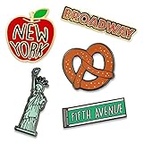 PinMart New York Broadway Statue of Liberty Fifth Avenue 5 Piece Pin Set