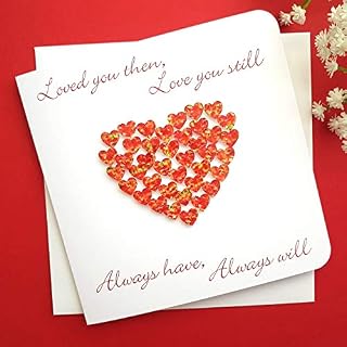 Handmade Anniversary Card or Valentines, I Love You, for Husband Wife Boyfriend Girlfriend Him Her