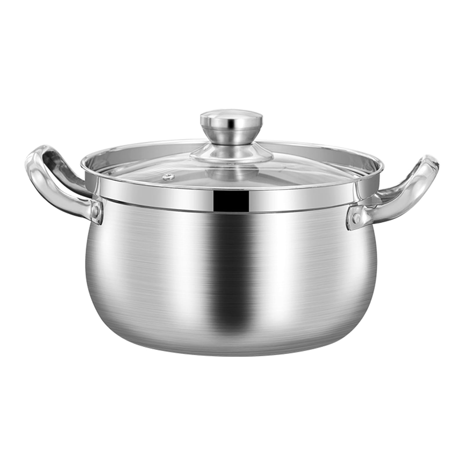 Qusinfc Induction Base Soup Pots with Glass Lid Stainless Steels Cooking Pots Saucepan Cooking Pans Milk Pan Stockpot Enduring Induction Base Soup with Glass Lid