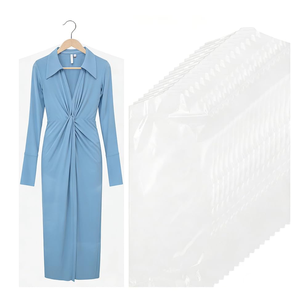 Housses de vêtements transparentes 60x180 cm contre la poussière du dressing