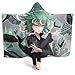 Anime One Punch Man Tatsumaki Coperta con cappuccio Coperta da tiro indossabile ultra morbida Cappuccio Poncho Regalo Ufficio S 50 "X40"