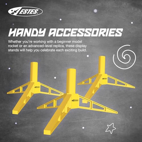 Estes 2291 Pack of 3 Model Rocket Display Stands, Flying-Rocket-Model Holders, Kit Accessories for Ages 10+, Standard Model Size - Image 5