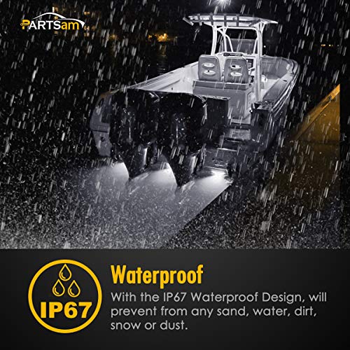 Partsam 4Pcs 4Inch Utility White 9 Led Strip Light Bar, Clear Lens Waterproof 4" Boat Marine Lights, Marker Lights For Truck Trailer Car Pickup Rv Camper, Under Hoodlights, Dome Lights #TOP4