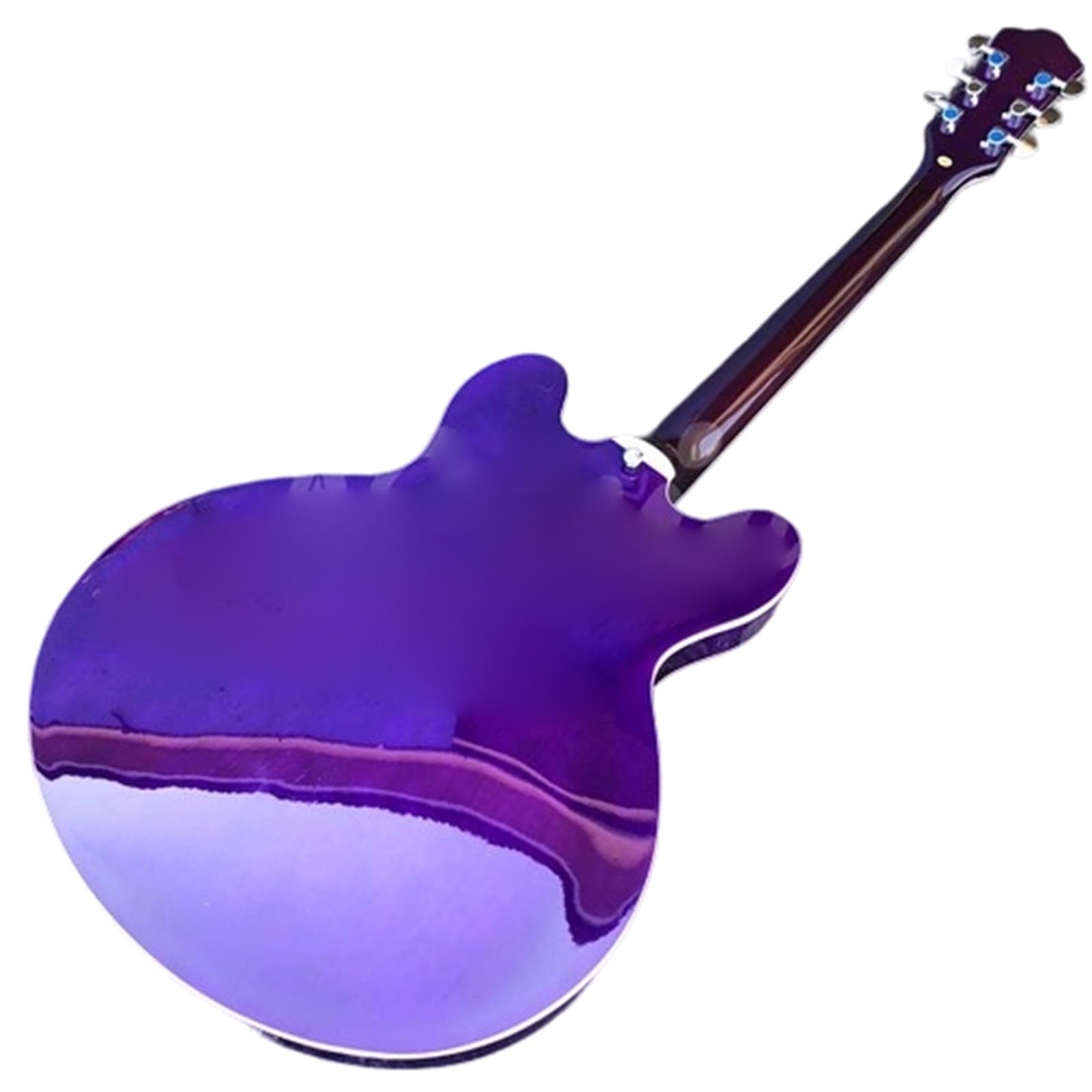 Gitara Elektryczna Humbucker Pickup Gitara Elektryczna Flame Maple Semi Hollow Body Jazz 6 Struny Chromowany Sprzęt
