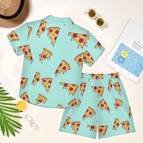 Image of visesunny Boy Floral Short Sleeve Button Down Shirt & Casual Shorts Set Summer Outfits 3-10 Years Clothes