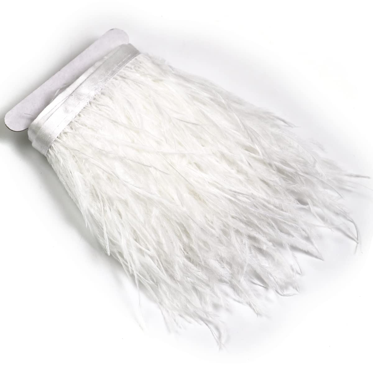 Piume Di Struzzo Bianche 1m Con Nastro Di Raso - Per Costumi, Artigianato E Decorazioni - Foto 8