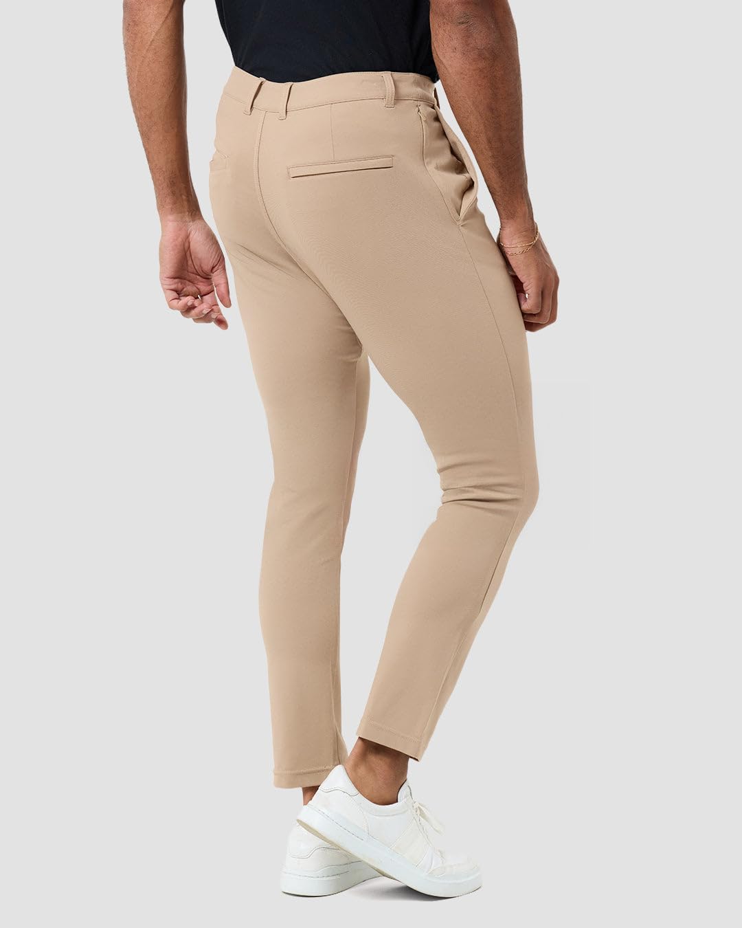 INTO THE AM Men's Casual Pants - Tapered Slim Fit Stretch Chinos Tech Travel Pants, Hidden Zipper Pocket, 30" & 33" Inseam - Image 2