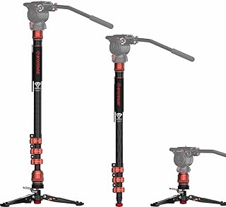 IFOOTAGE Cobra 3 Monopod C180F-P,Carbon Fiber Monopod with Feet for Camera,DSLR,Minipod Base-P Pedal Lock Design Tripod,Payload up to 17.6lbs/8KG,Max. Height 71"/180cm