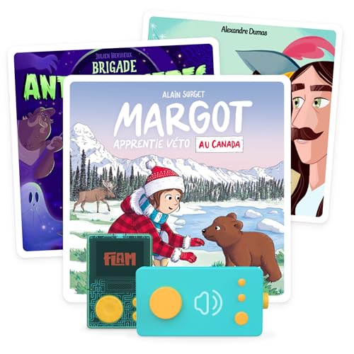 Lunii - Confezione 3 Libri Audio per Bambini da 7 Anni narratrice interattiva Ma Fabrique Magot apprendista Veto in Canada, Brigata Anti-Mostri, i 3 moschettieri – 5:10 di ascolto-Storie Box