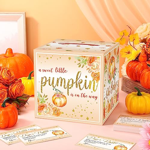 Image of Teling 51 Pieces Diaper Raffle Tickets with Card Box,Pumpkin