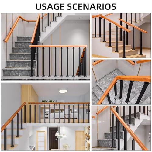 Postes de hierro negro para terraza y escaleras con base plana 7
