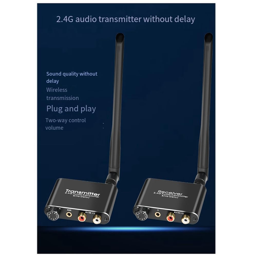 Bezprzewodowy nadajnik i odbiornik muzyki 50 m 2,4 G z bezprzewodowym adapterem audio 3,5 mm R/L do DVD TV komputera CD