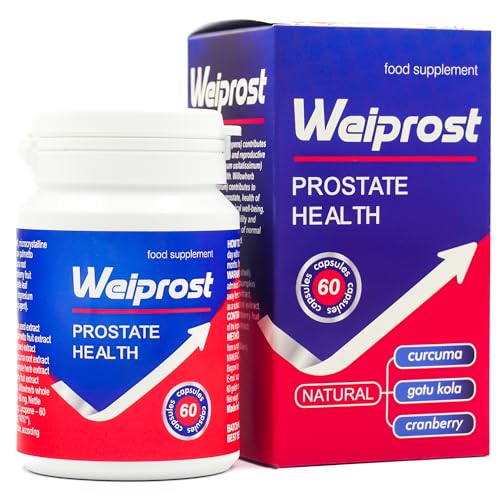 Weiprost Suplemento Natural con Serenoa Repens, Cúrcuma, Semillas de Calabaza, Gotu Kola, 60 Cápsulas