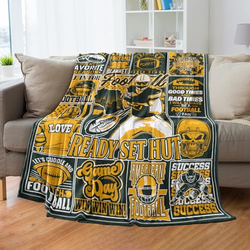 Auxddn Football Gifts for Men Football Blanket Footballs Lovers Fans Gift Sports Merch 60x50 Throws Blankets Gear Presents for Birthday Game Day Valentines Fathers Day