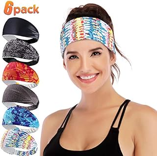 IUGA Yoga Headband for Women, Non-Slip Sweabands for Workout, Running, Yoga Sport, 6