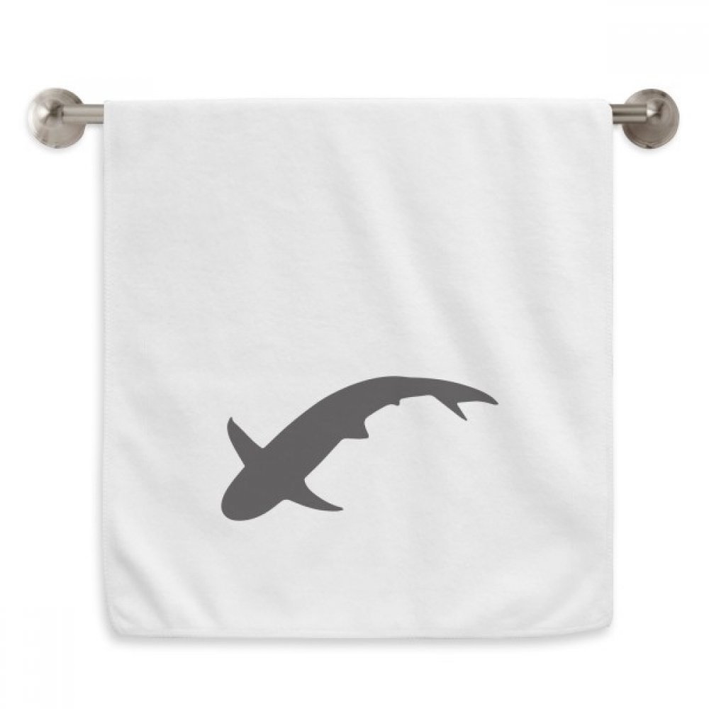 Serviette Requin Bleu Ocean Moelleuse en Blanc Éclatant