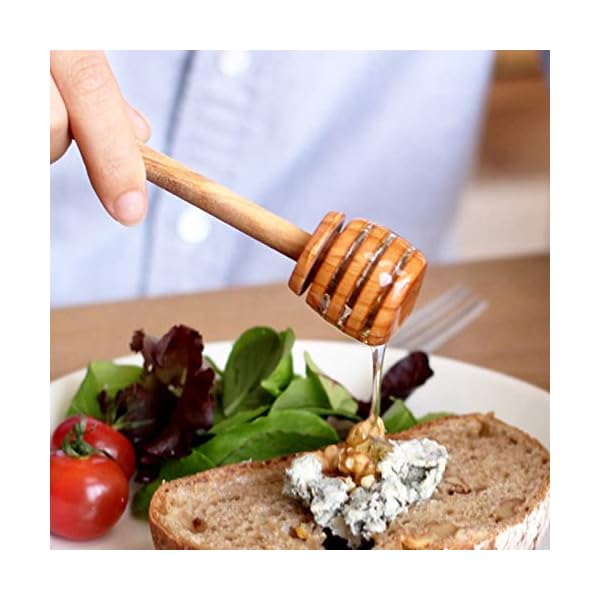 HoniglÃ¶ffel Holz Set Honig Dipper Honig LÃ¶ffel Mini fÃ¼r HonigglÃ¤ser(6 inch) (50 StÃ¼ck) – Bild 3