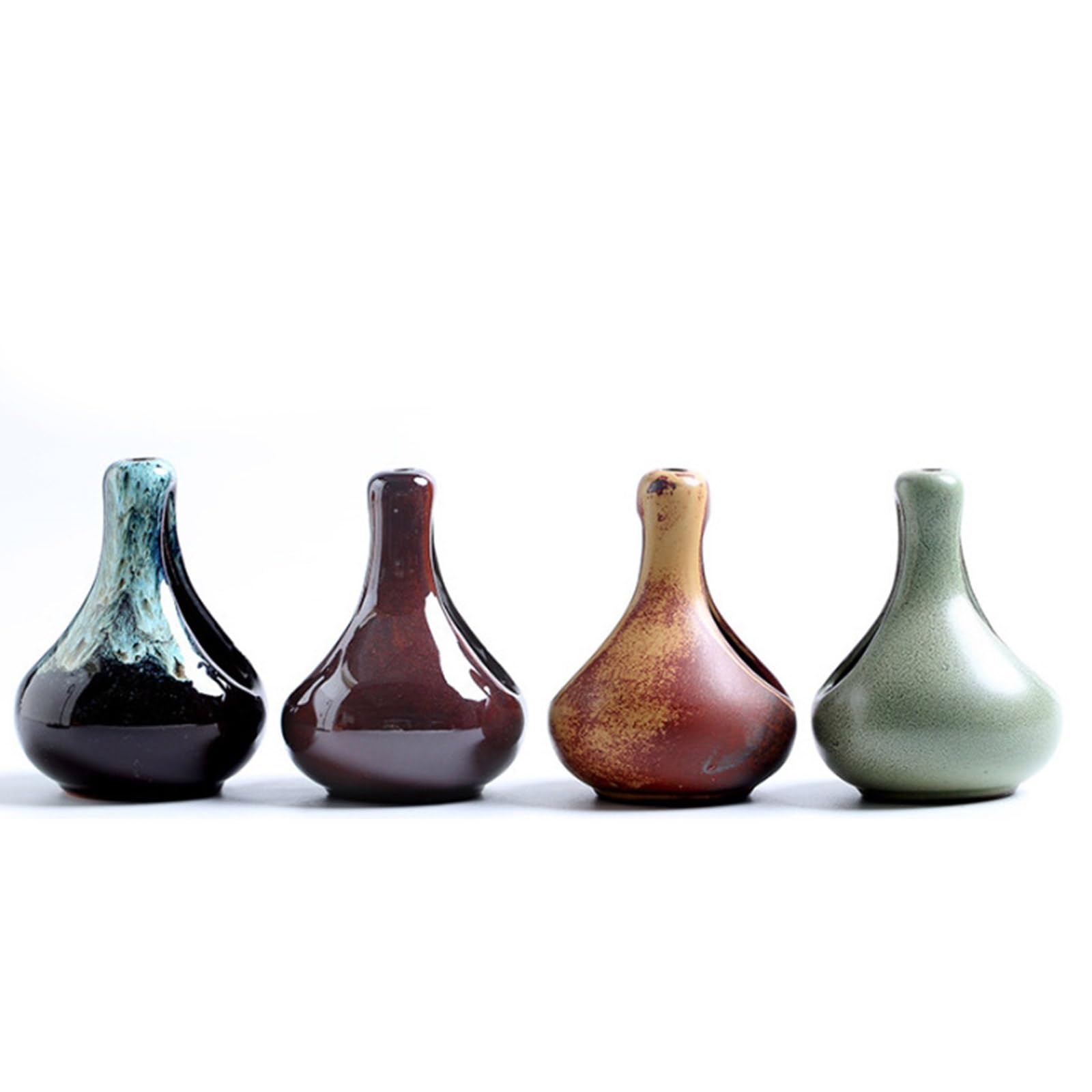 Difusor de aromaterapia cerámica esmaltada Colgante, portavelas con Soporte Hierro, Calentador Cera for decoración del hogar(Dark Brown)