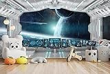 FLFK 3D Universe Space Wall Mural 118'x78.7'-Painting Wallpaper Poster Photo Large Sticker for Kids Bedroom Home Decor(Not Peel and Stick)