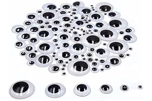 6-Mixed Size Adhesive Googly Eyes Pack - Bulk Set of 120 pcs Self-Adhesive Wiggly Eyes