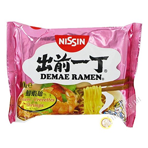 Sopa de fideos Ramen Demae camarón NISSIN de cartón 30x100g Hungría