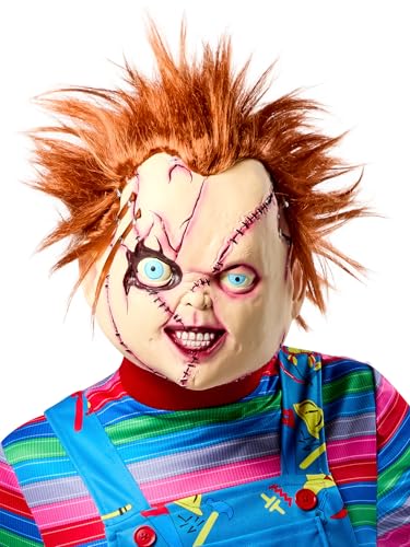 Rubies Máscara de disfraz de vinilo 3/4 cosida de Chucky para adultos, talla única, Como se muestra, talla única Carnaval